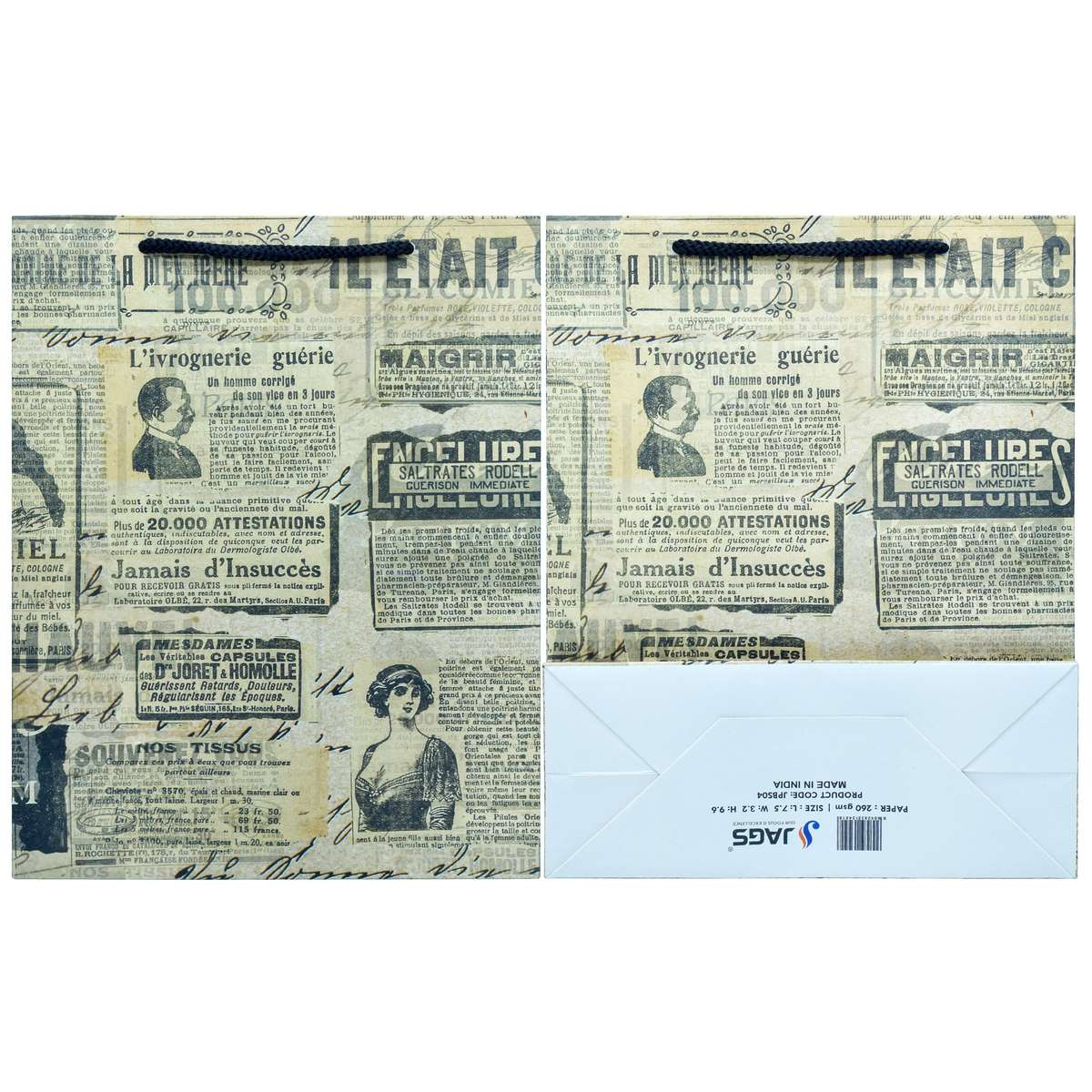 Gift To Love | Paper Bag Vintage Newspaper | Size : A5 | Code : JPBS04
