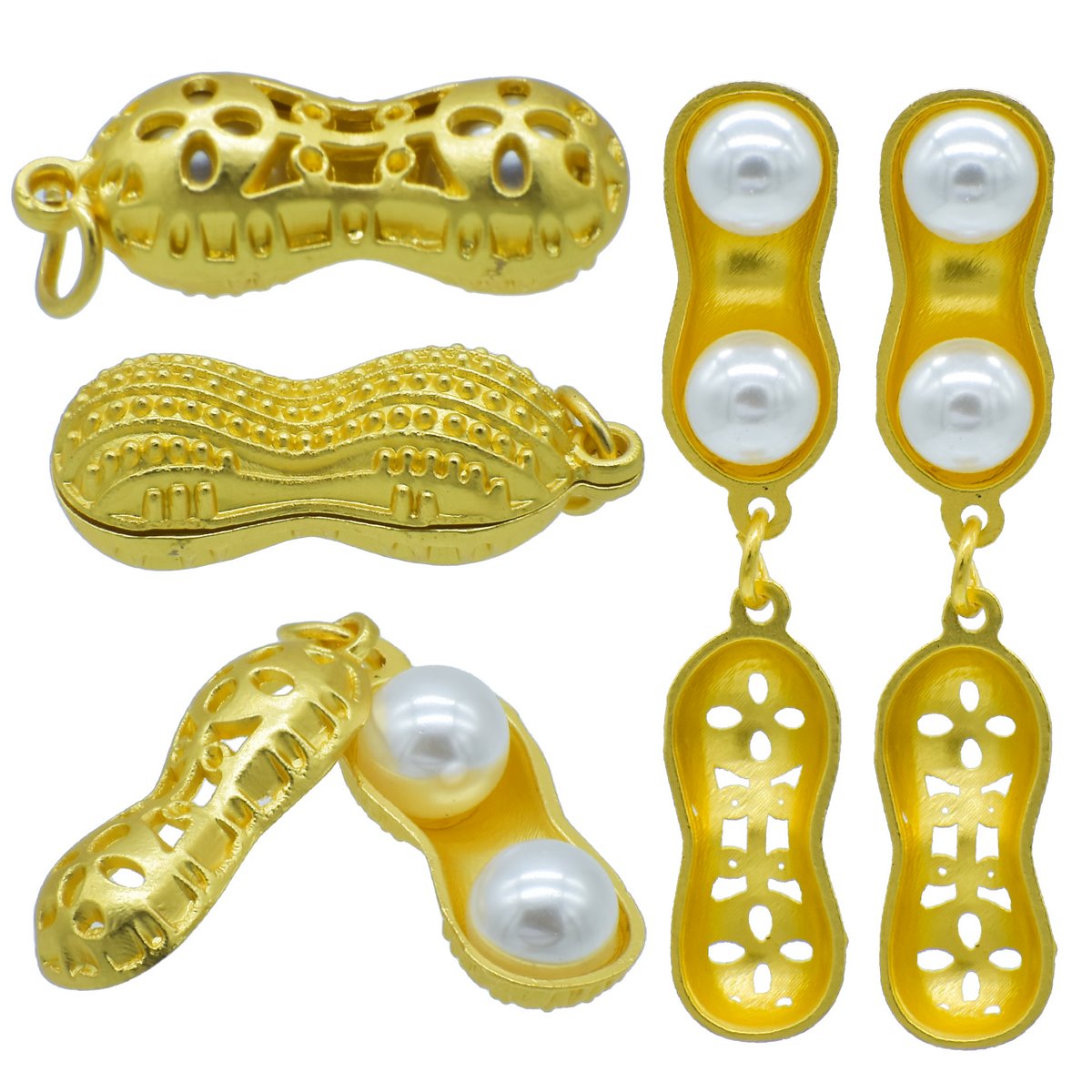 Gift To Love | Metal Craft Fitting Peanuts | Color : Gold | Pcs : 2 Pcs | Code : JPG-1331