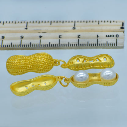 Gift To Love | Metal Craft Fitting Peanuts | Color : Gold | Pcs : 2 Pcs | Code : JPG-1331
