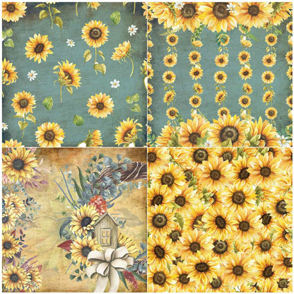 Gift To Love | Paper Helianthus | Size : 12X12 | Pcs : 24 Sheets | Code : JPH12X24