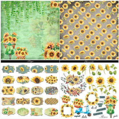Gift To Love | Paper Helianthus | Size : 12X12 | Pcs : 24 Sheets | Code : JPH12X24