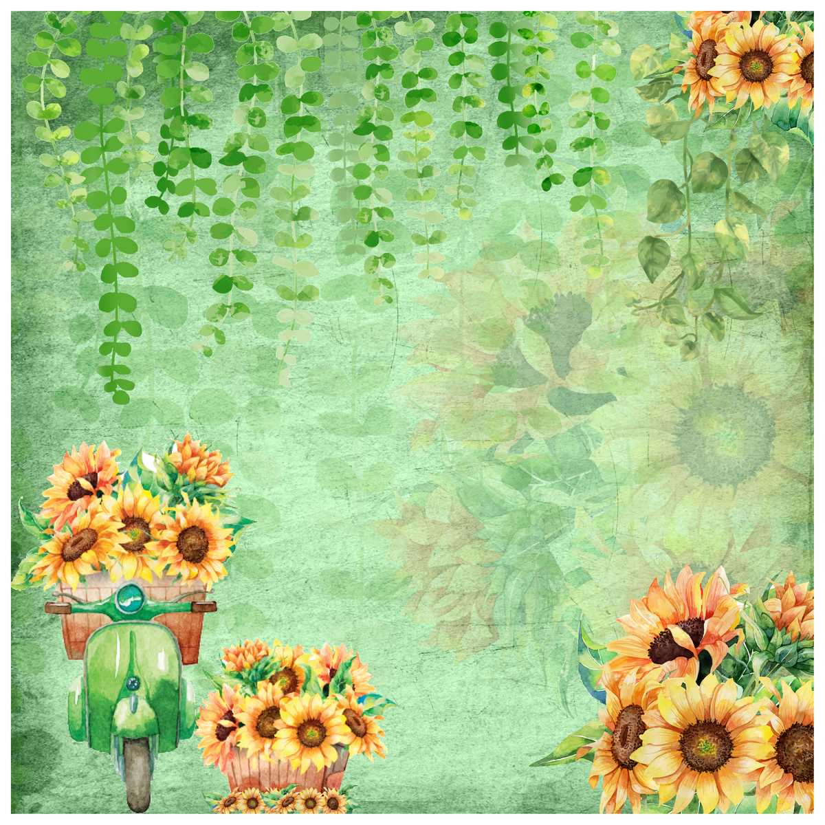 Gift To Love | Paper Helianthus | Size : 12X12 | Pcs : 24 Sheets | Code : JPH12X24