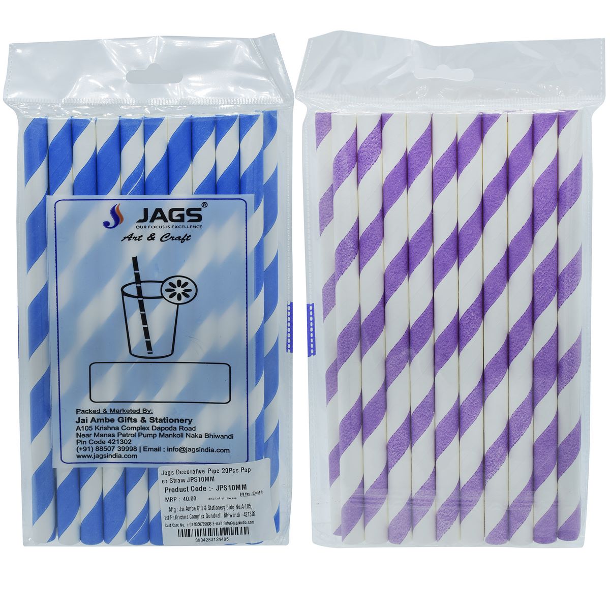 Gift To Love | Decorative Pipe Paper Straw | Pcs : 20 Pcs | Code : JPS10MM