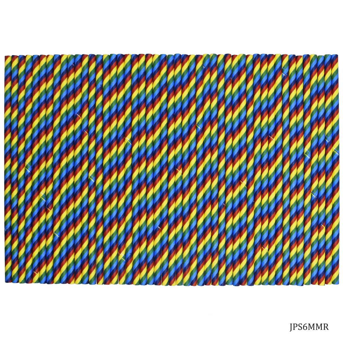 Gift To Love | Decorative Pipe Paper Straw | Color : Rainbow | Pcs : 50 Pcs | Code : JPS6MMR