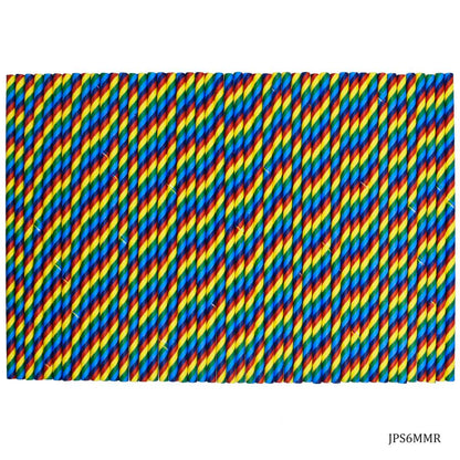 Gift To Love | Decorative Pipe Paper Straw | Color : Rainbow | Pcs : 50 Pcs | Code : JPS6MMR