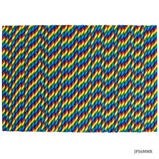 Gift To Love | Decorative Pipe Paper Straw | Color : Rainbow | Pcs : 50 Pcs | Code : JPS6MMR
