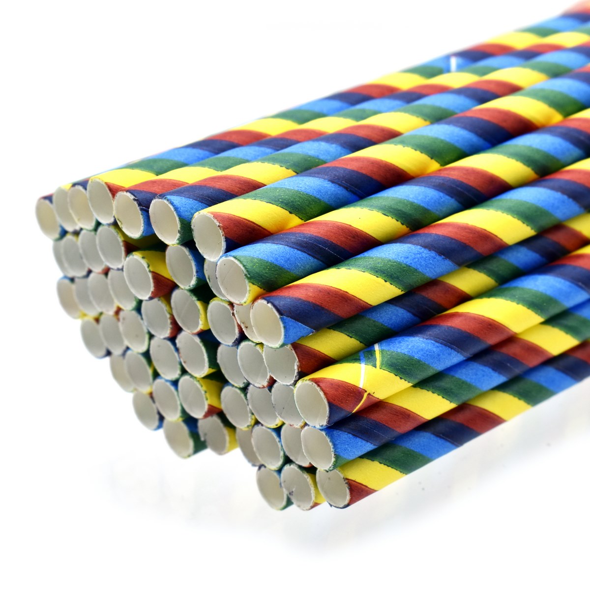 Gift To Love | Decorative Pipe Paper Straw | Color : Rainbow | Pcs : 50 Pcs | Code : JPS6MMR