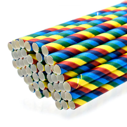 Gift To Love | Decorative Pipe Paper Straw | Color : Rainbow | Pcs : 50 Pcs | Code : JPS6MMR