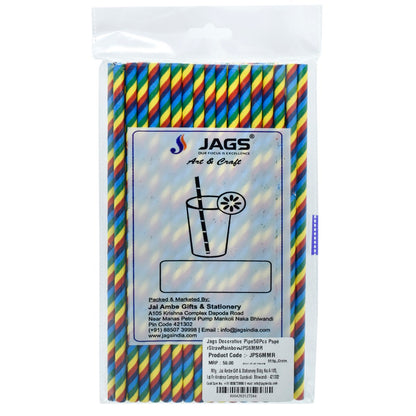 Gift To Love | Decorative Pipe Paper Straw | Color : Rainbow | Pcs : 50 Pcs | Code : JPS6MMR