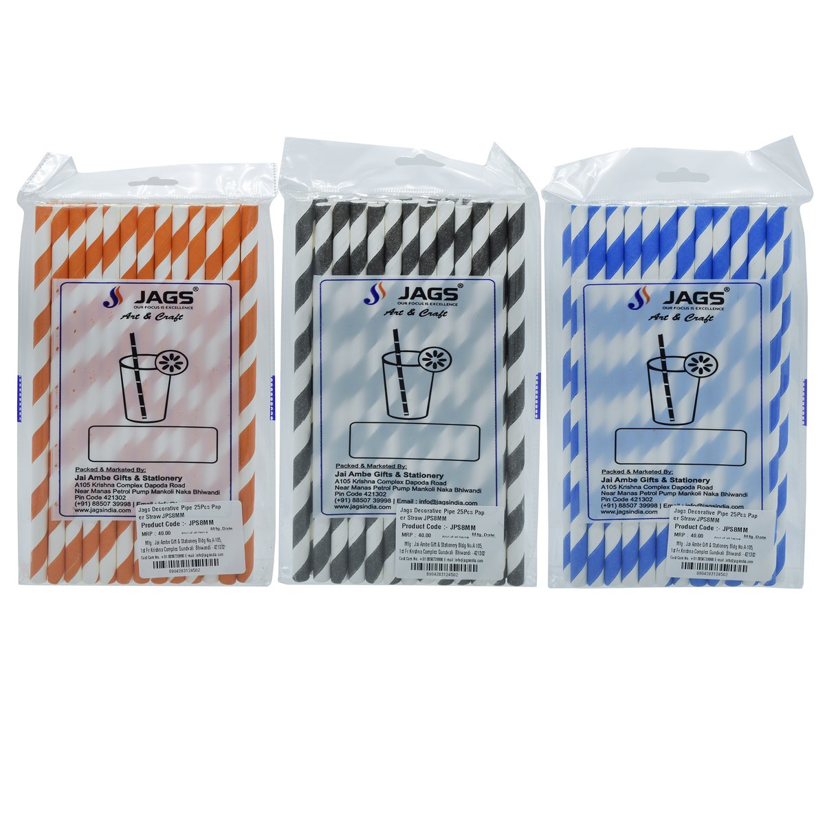 Gift To Love | Decorative Pipe Paper Straw | Pcs : 25 Pcs | Code : JPS8MM