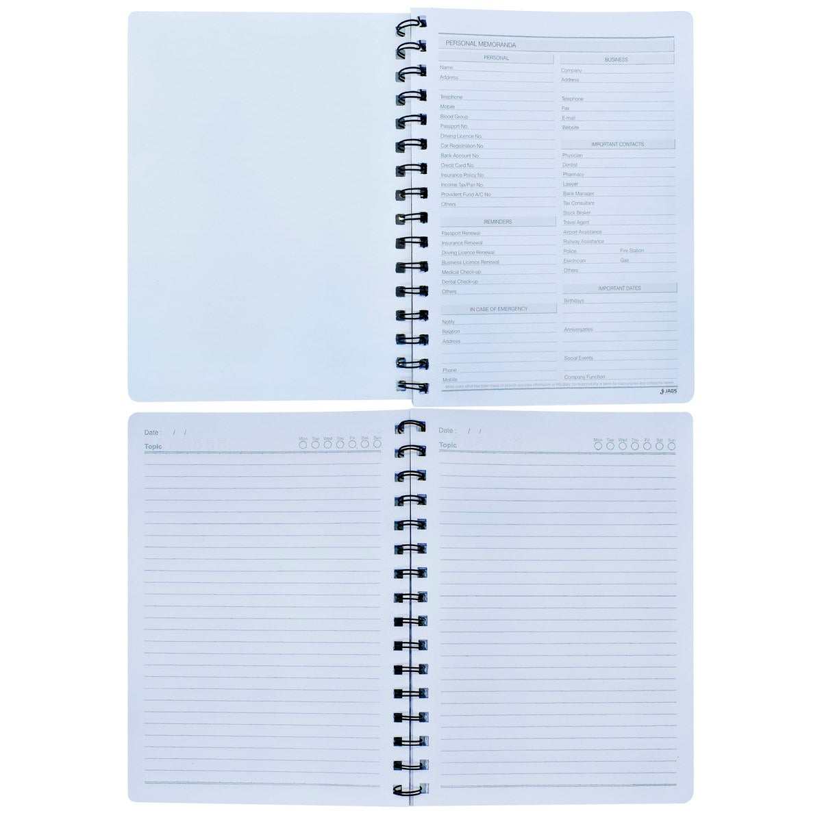 Gift To Love | Spiral Notebook Flower Abcd | Pcs : 160 Pages | Code : JPSNA5ABC