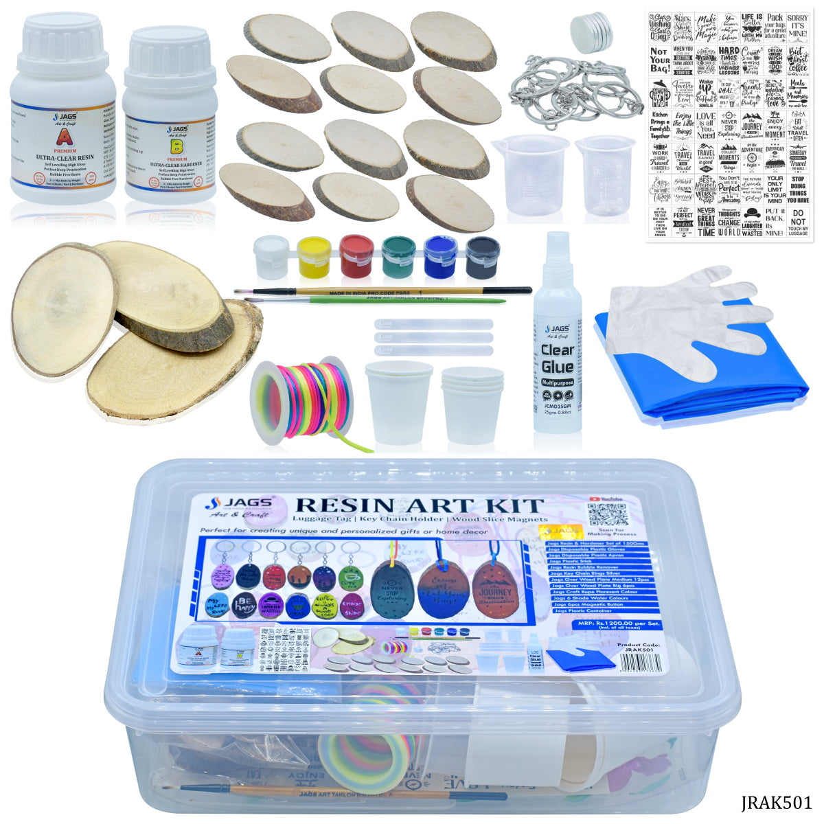Gift To Love | Resin Kit Luggage Keychain Decor Magnet | Pcs : 18 In 1 | Code : JRAK501