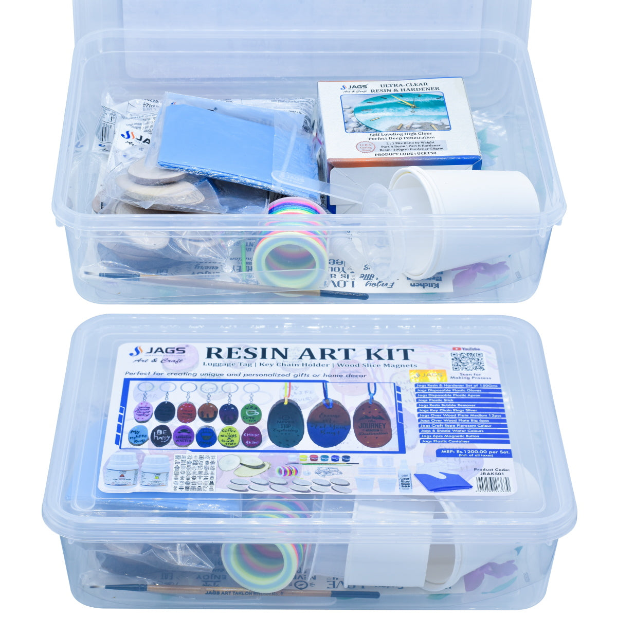 Gift To Love | Resin Kit Luggage Keychain Decor Magnet | Pcs : 18 In 1 | Code : JRAK501