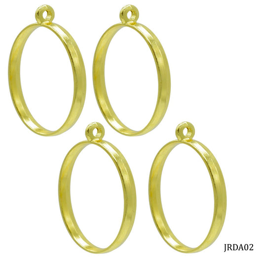 Gift To Love | Metal Imitation Oval | Color : Gold | Pcs : 4 Pcs | Code : JRDA02