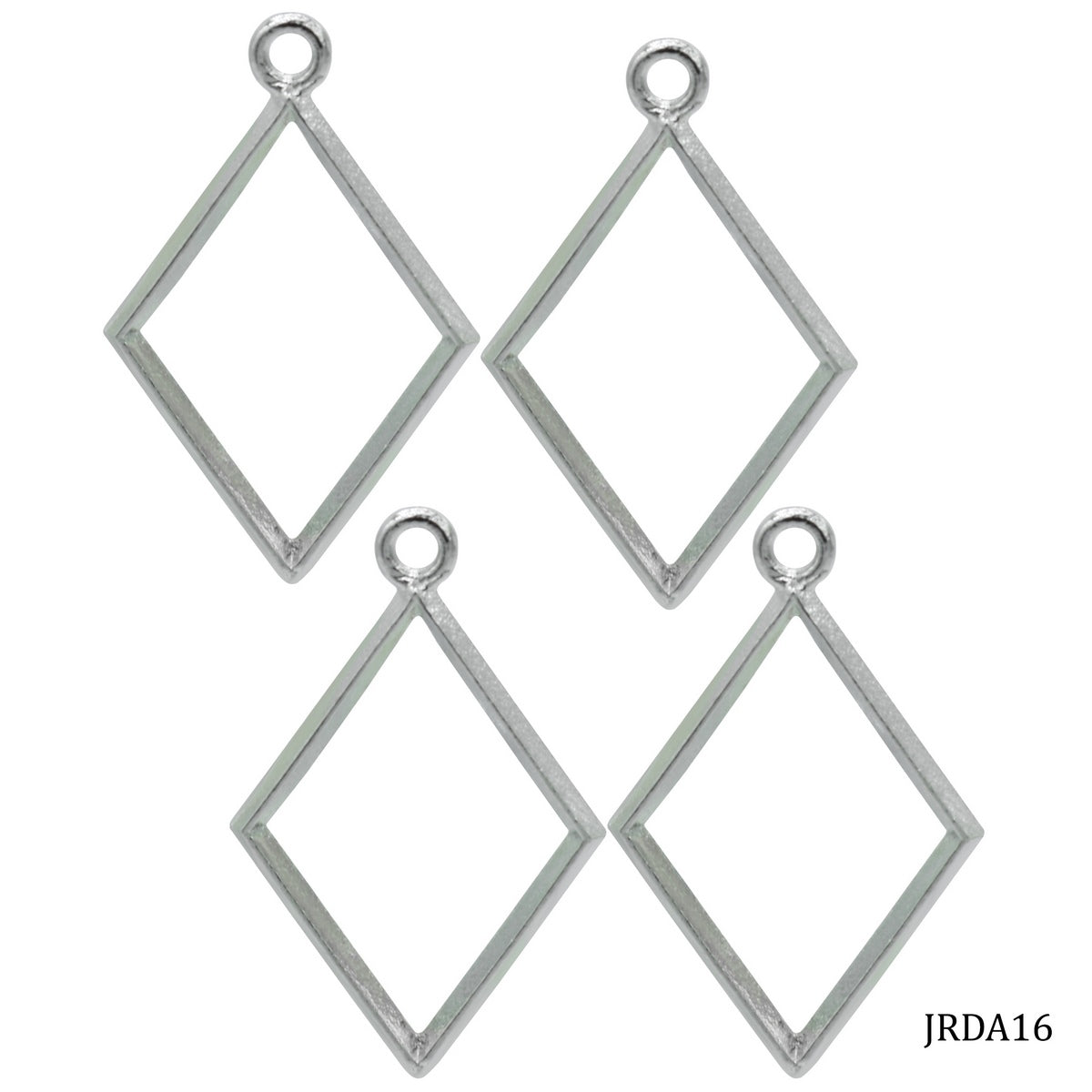 Gift To Love | Metal Imitation Rhombus | Color : Silver | Pcs : 4 Pcs | Code : JRDA16