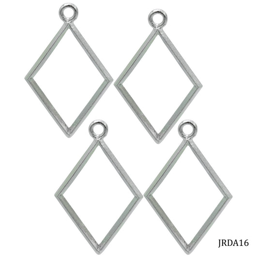 Gift To Love | Metal Imitation Rhombus | Color : Silver | Pcs : 4 Pcs | Code : JRDA16