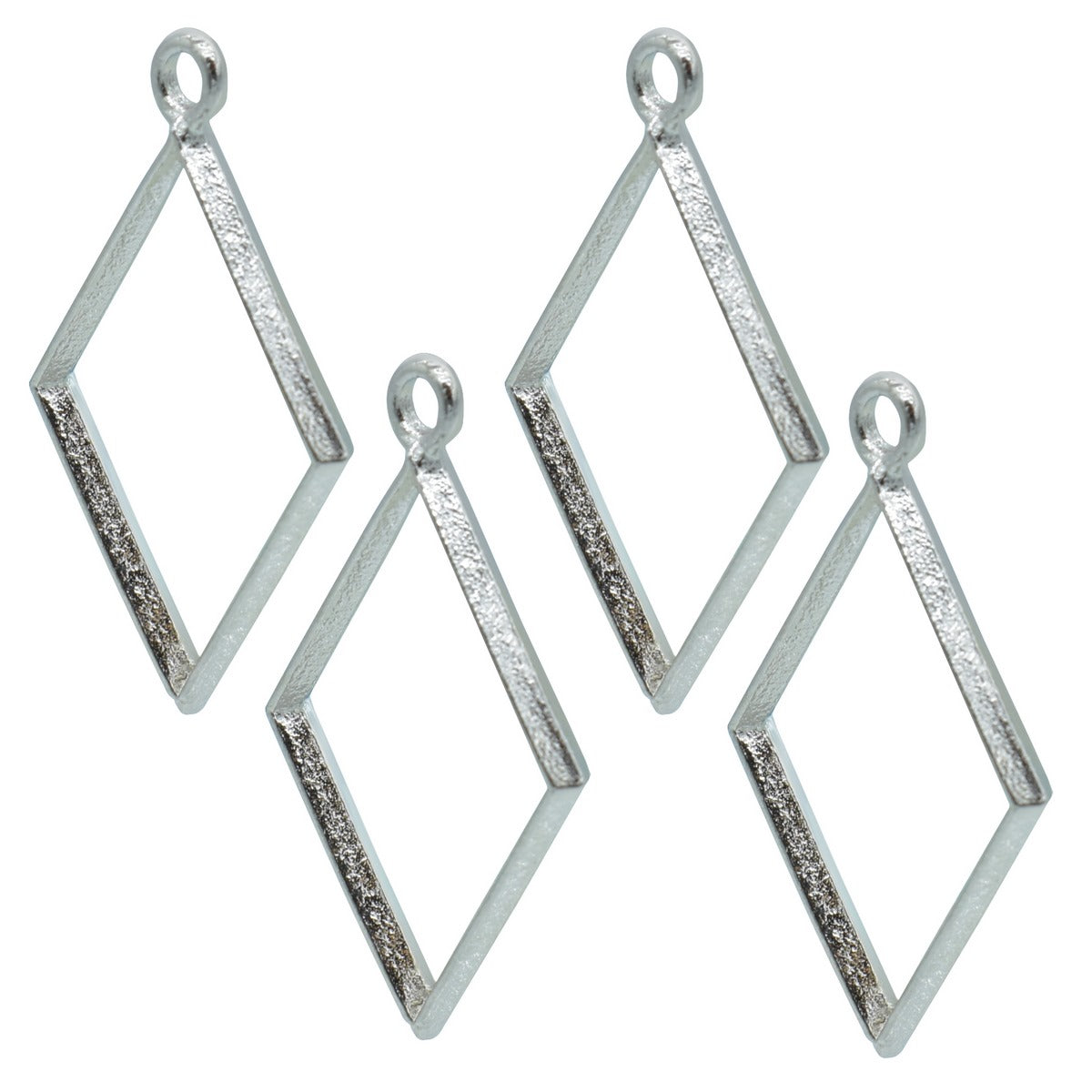 Gift To Love | Metal Imitation Rhombus | Color : Silver | Pcs : 4 Pcs | Code : JRDA16