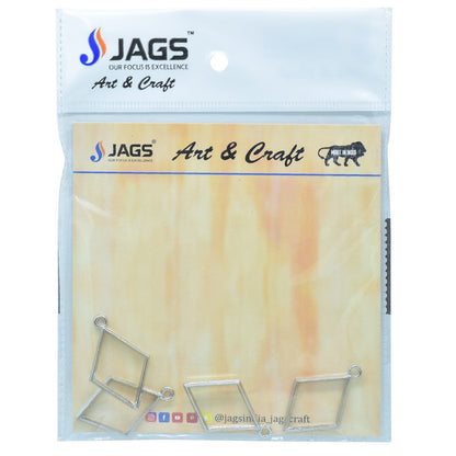 Gift To Love | Metal Imitation Rhombus | Color : Silver | Pcs : 4 Pcs | Code : JRDA16