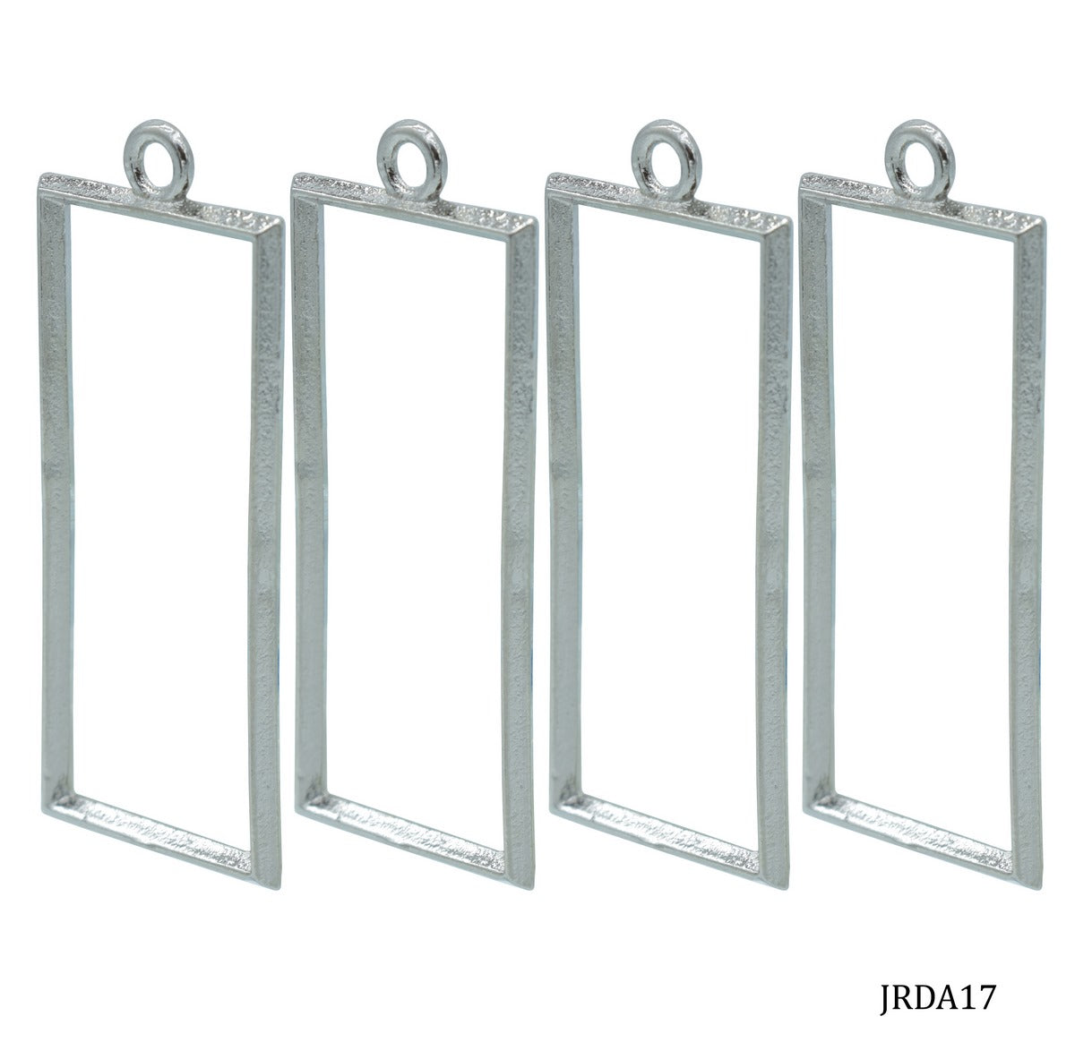 Gift To Love | Metal Imitation Rectangle | Color : Silver | Pcs : 4 Pcs | Code : JRDA17