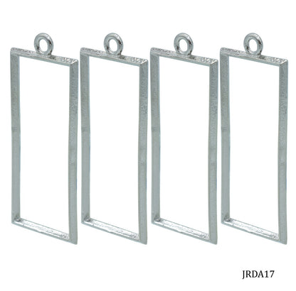 Gift To Love | Metal Imitation Rectangle | Color : Silver | Pcs : 4 Pcs | Code : JRDA17