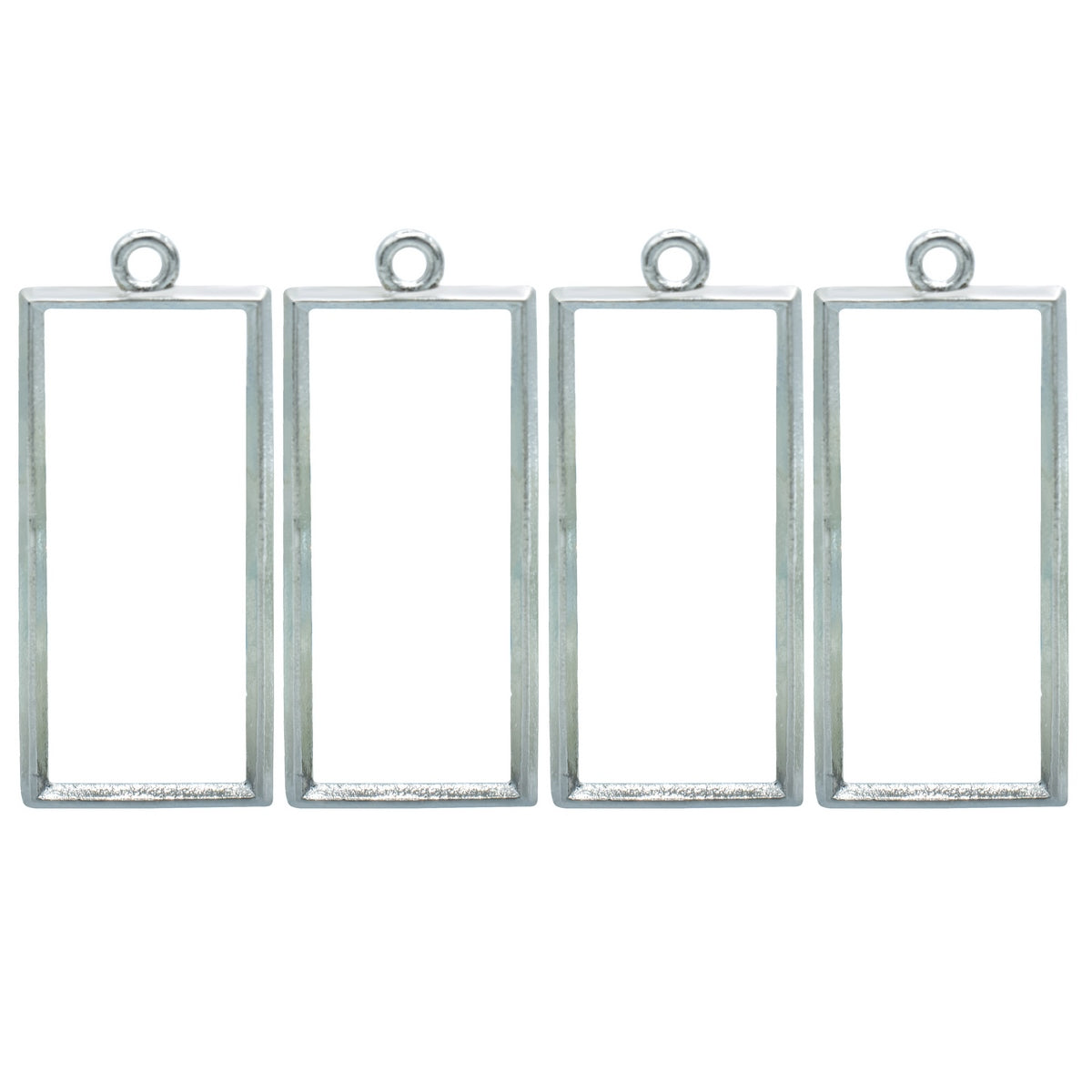 Gift To Love | Metal Imitation Rectangle | Color : Silver | Pcs : 4 Pcs | Code : JRDA17