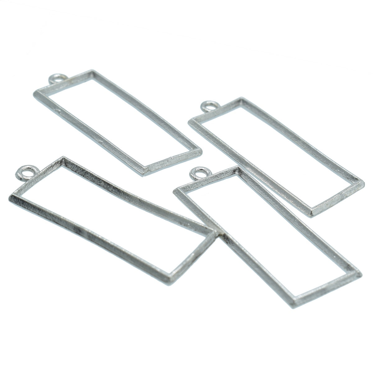 Gift To Love | Metal Imitation Rectangle | Color : Silver | Pcs : 4 Pcs | Code : JRDA17