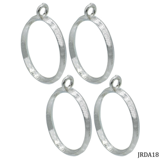 Gift To Love | Metal Imitation Round Small | Color : Silver | Pcs : 4 Pcs | Code : JRDA18
