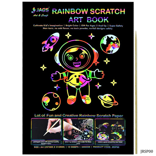 Gift To Love | Rainbow Scratch Paper | Size : A4 | Pcs : 10 Sheet | Code : JRSP00