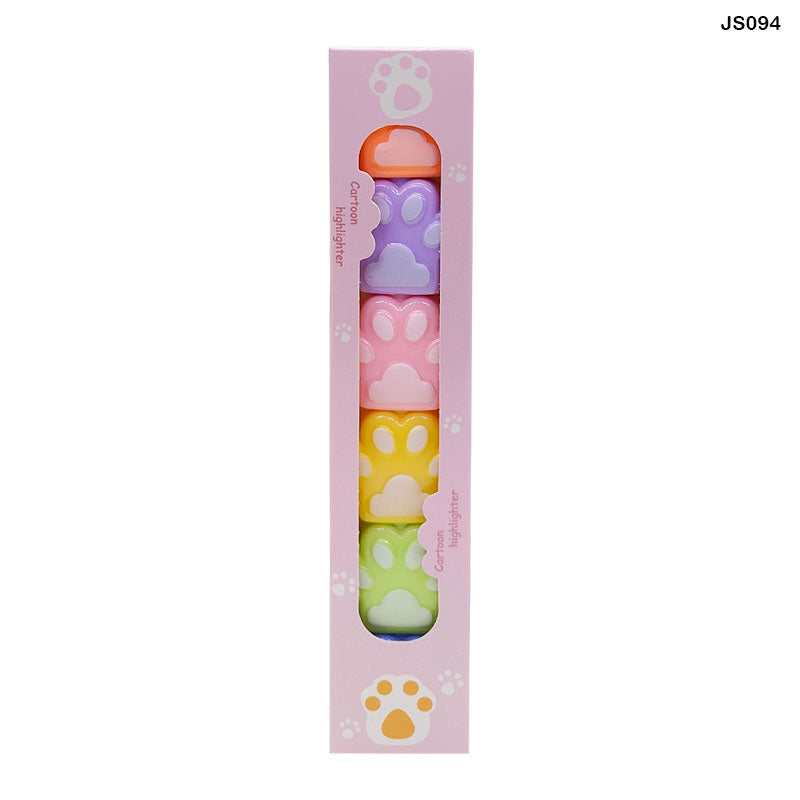 Js094 Highlighter Dog Foot Print Shape 6 Color