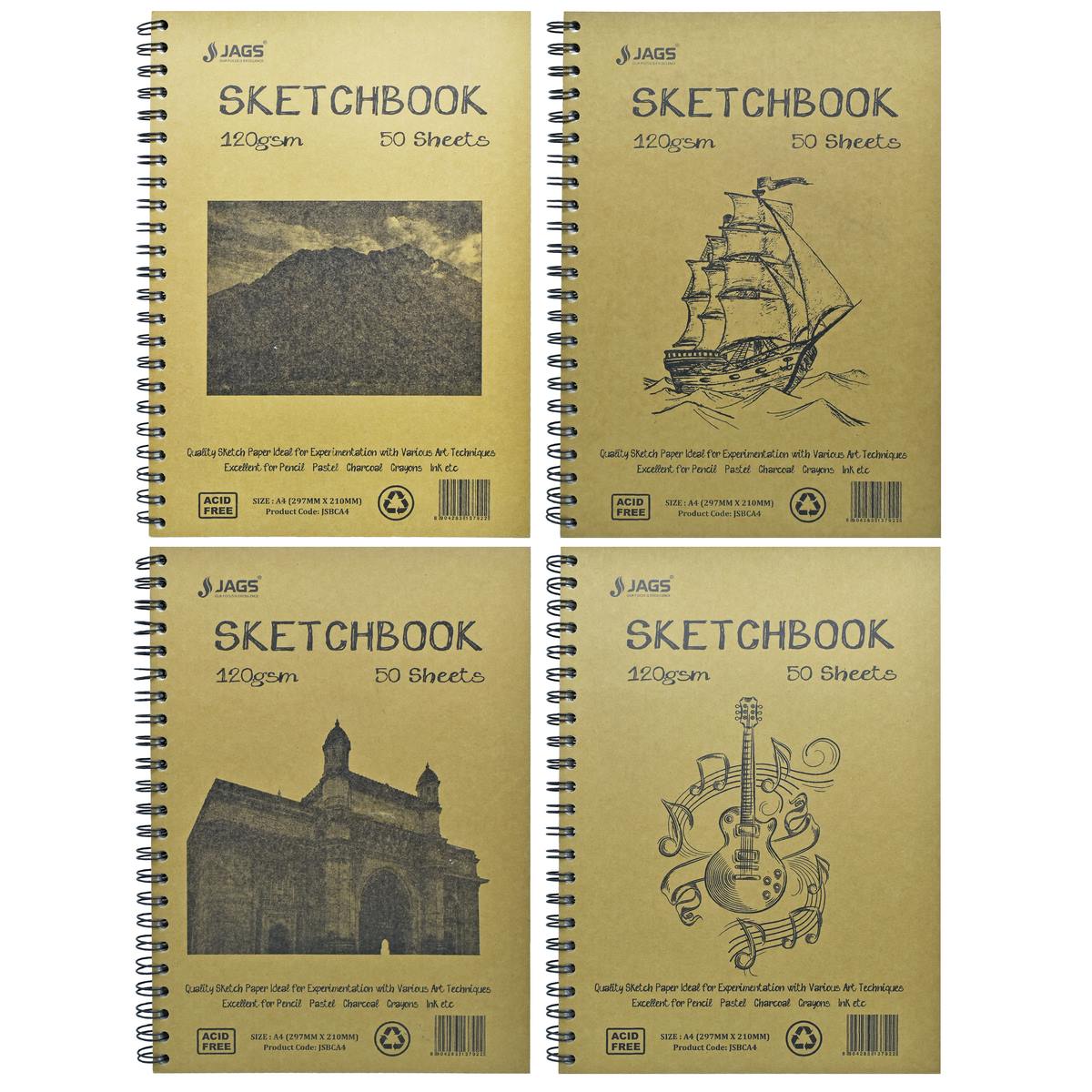 Gift To Love | Sketch Book Cartridge Paper | Size : A4 | Code : JSBCA4