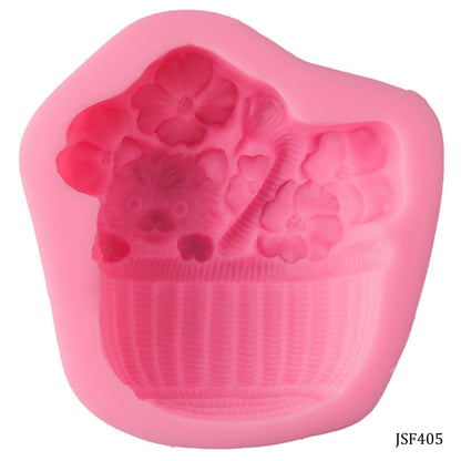 Gift To Love | Silicone Mould Kitten Basket | Code : JSF405