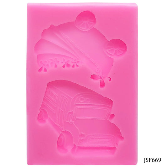 Gift To Love | Silicone Mould Baby Carriage Trolley Car | Code : JSF653