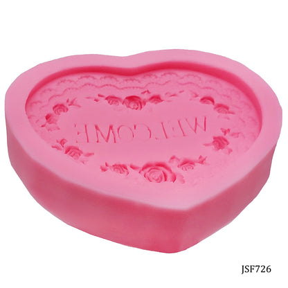 Gift To Love | Silicone Mould Heart Rose Welcome | Code : JSF726