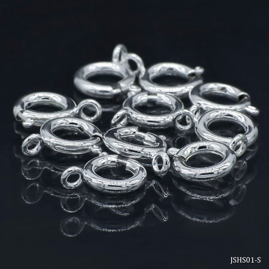 Gift To Love | Jewellery Springring Hooks Big | Color : Silver | Pcs : Set Of 10 Pc | Code : JSHS01-S