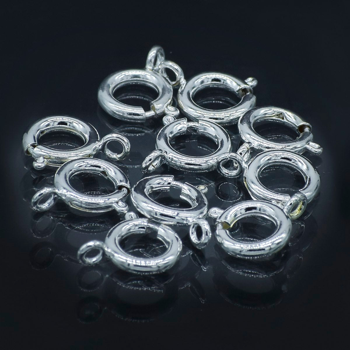 Gift To Love | Jewellery Springring Hooks Big | Color : Silver | Pcs : Set Of 10 Pc | Code : JSHS01-S