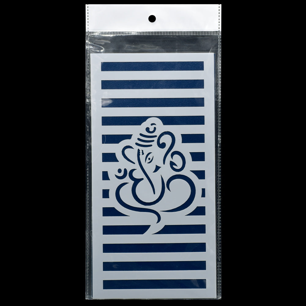 Gift To Love | Plastic Stencil Ganesh | Size : 4 X 8 Inch | Code : JSP4X8M