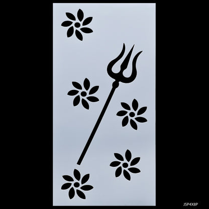 Gift To Love | Plastic Stencil Trident | Size : 4 X 8 Inch | Code : JSP4X8P