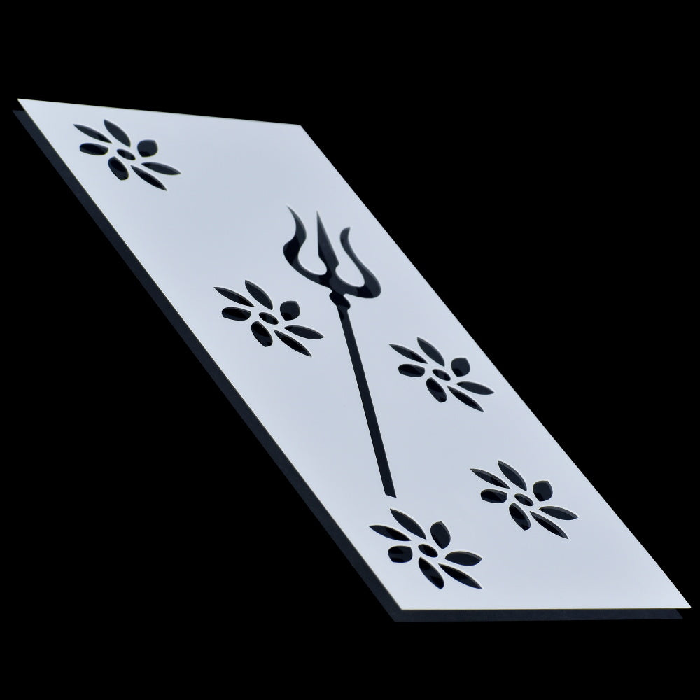 Gift To Love | Plastic Stencil Trident | Size : 4 X 8 Inch | Code : JSP4X8P