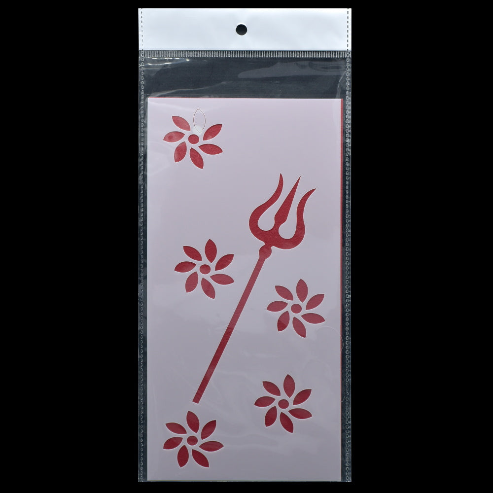 Gift To Love | Plastic Stencil Trident | Size : 4 X 8 Inch | Code : JSP4X8P