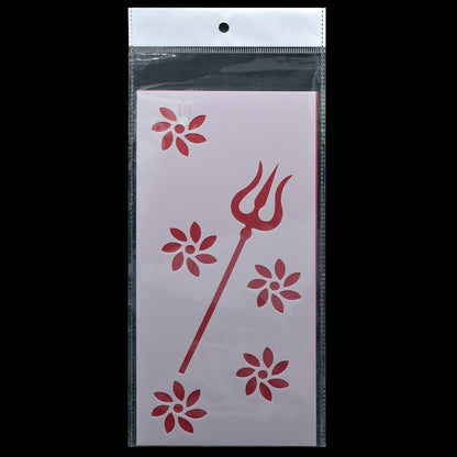 Gift To Love | Plastic Stencil Trident | Size : 4 X 8 Inch | Code : JSP4X8P