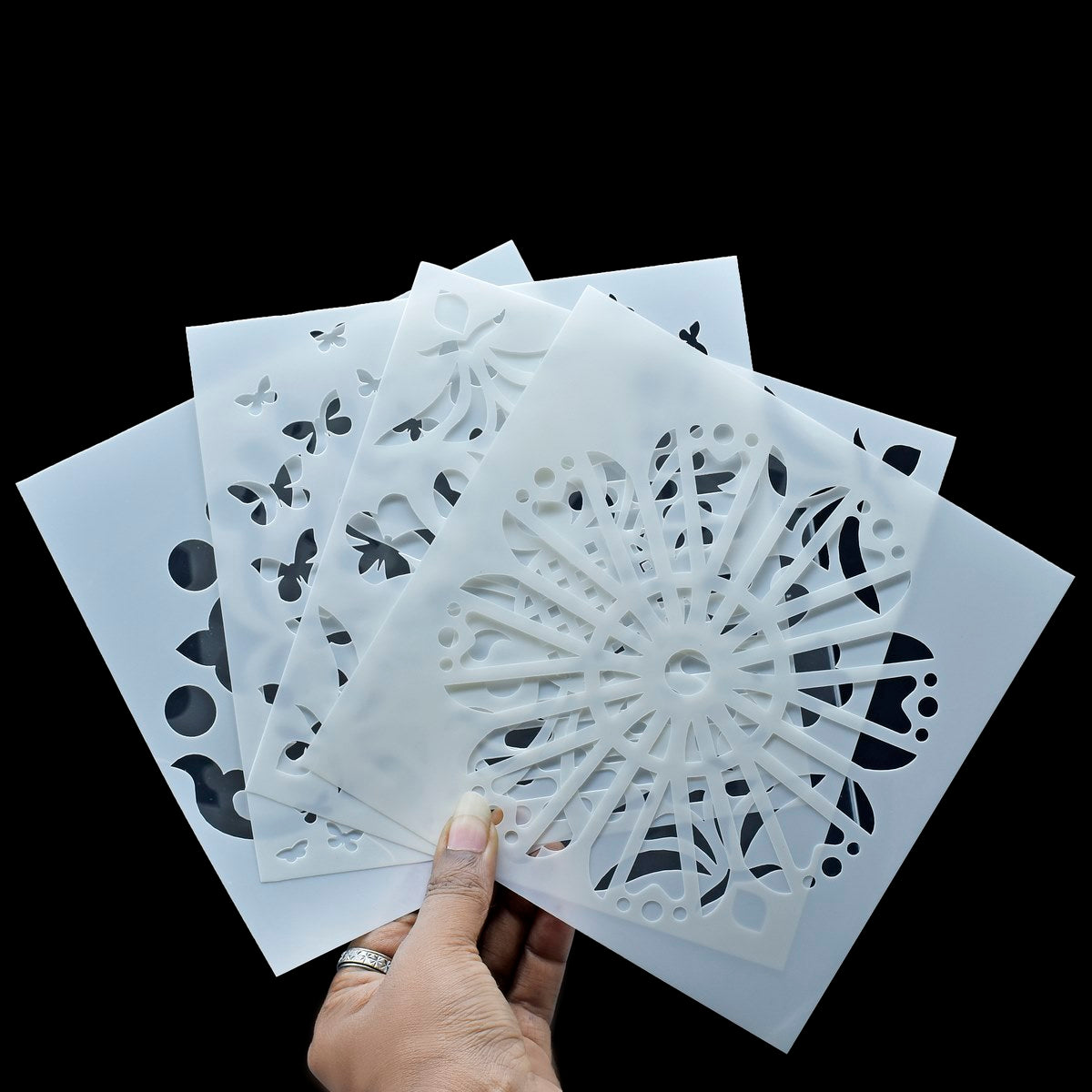 Gift To Love | Stencil Plastic | Size : 6 X 6 | Pcs : 4 Pcs Set | Code : JSP601