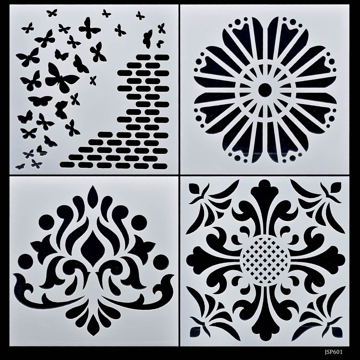 Gift To Love | Stencil Plastic | Size : 6 X 6 | Pcs : 4 Pcs Set | Code : JSP601
