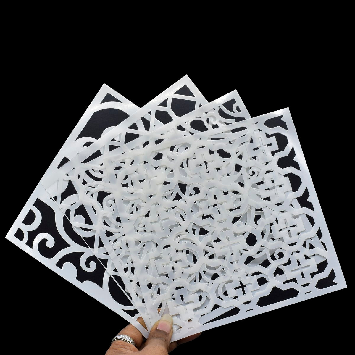 Gift To Love | Stencil Plastic | Size : 6 X 6 | Pcs : 4 Pcs Set | Code : JSP606