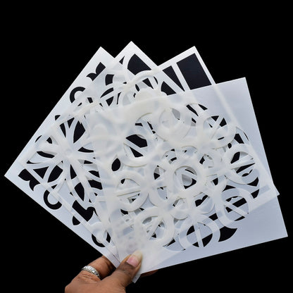 Gift To Love | Stencil Plastic | Size : 6 X 6 | Pcs : 4 Pcs Set | Code : JSP607