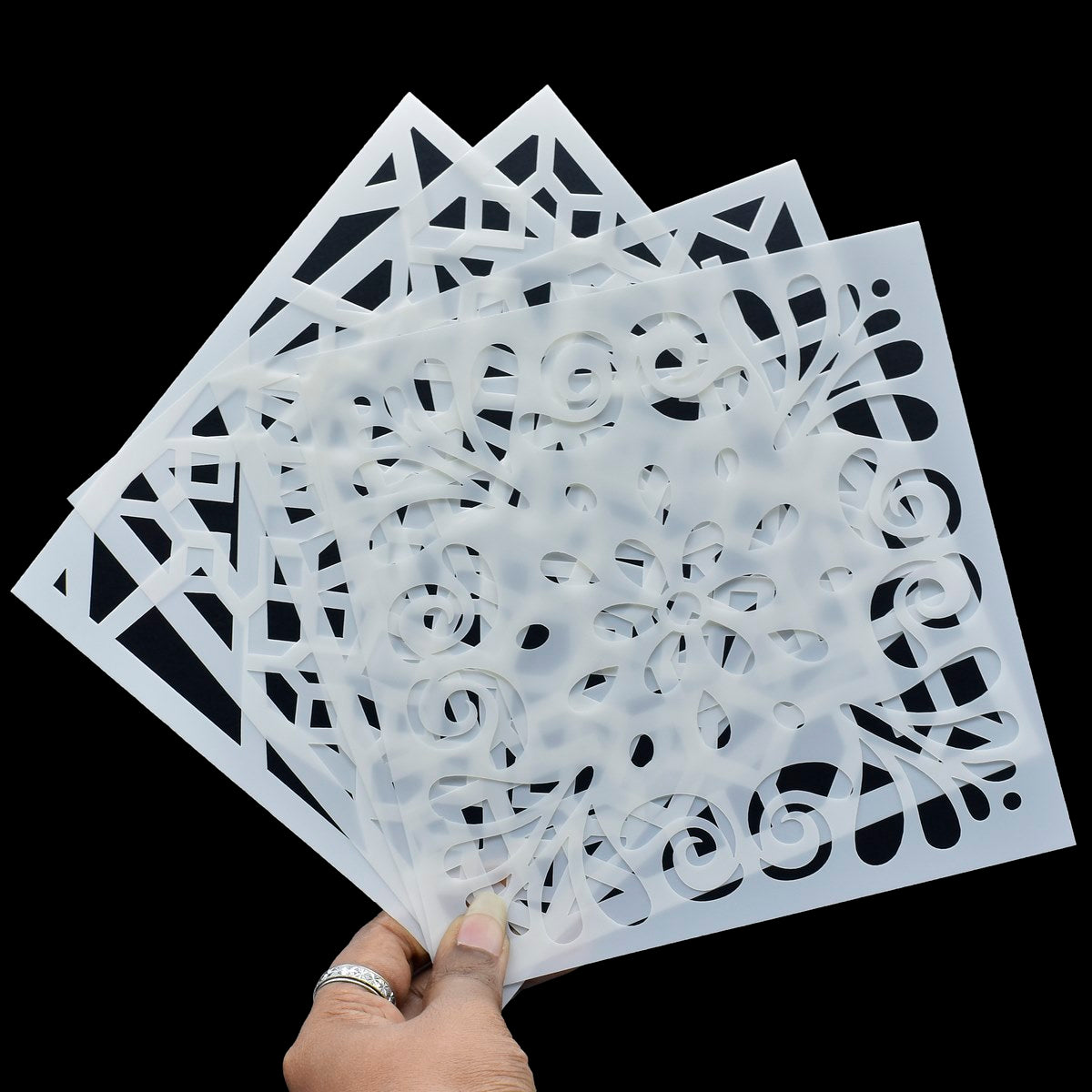 Gift To Love | Stencil Plastic | Size : 6 X 6 | Pcs : 4 Pcs Set | Code : JSP609