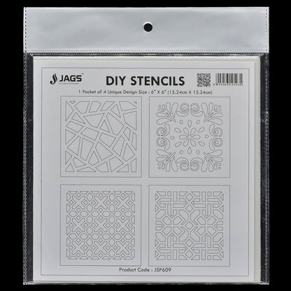 Gift To Love | Stencil Plastic | Size : 6 X 6 | Pcs : 4 Pcs Set | Code : JSP609