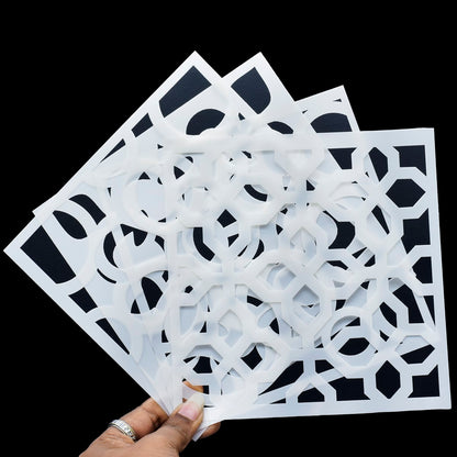Gift To Love | Stencil Plastic | Size : 6 X 6 | Pcs : 4 Pcs Set | Code : JSP610