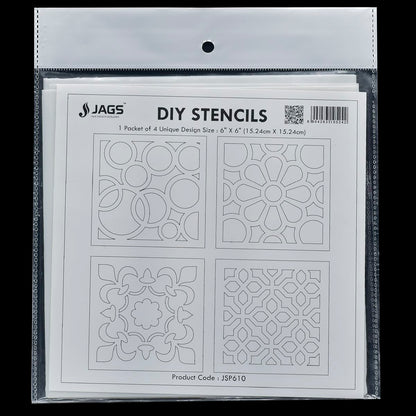 Gift To Love | Stencil Plastic | Size : 6 X 6 | Pcs : 4 Pcs Set | Code : JSP610