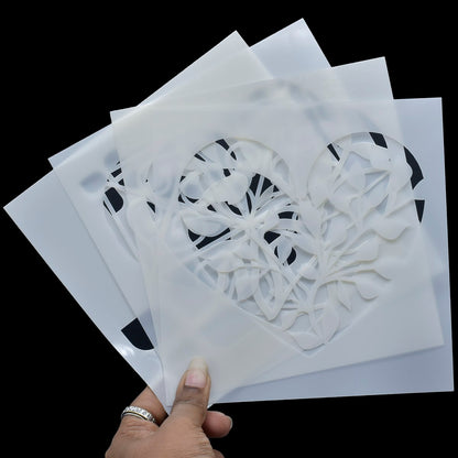 Gift To Love | Stencil Plastic | Size : 6 X 6 | Pcs : 4 Pcs Set | Code : JSP612