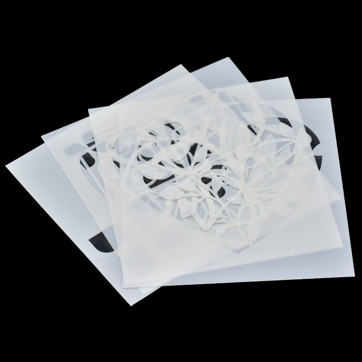 Gift To Love | Stencil Plastic | Size : 6 X 6 | Pcs : 4 Pcs Set | Code : JSP612